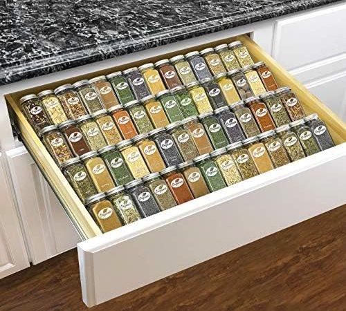 LYNK PROFESSIONAL® Expandable Organizer - Heavy Gauge Steel 4 Tier Spice Rack Insert Tray for Spice...