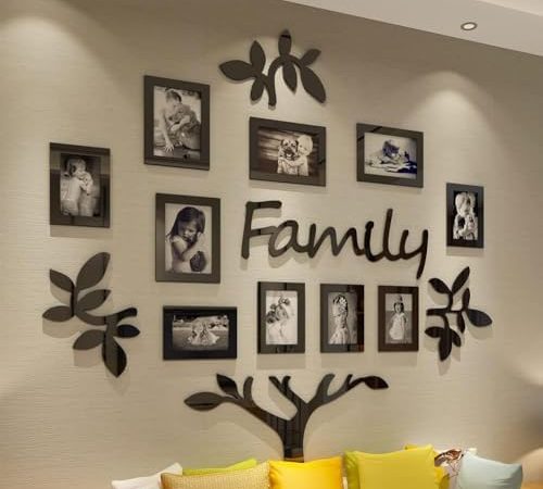 Large 47x47 Inch Family Tree Wall Decor Acrylic 3D DIY Stickers Picture Frame Collage Home...