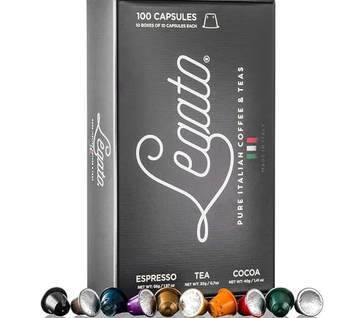 Legato Espresso Capsules - 100 Count - Variety Pack of 10 Flavors - Italian Roasted Espresso Pods -...
