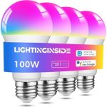 Lightinginside Smart Light Bulbs 100W Equivalent, 1350LM 11W WiFi Smart Bulb Works with Alexa/Google...