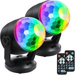 Luditek [2-Pack] Portable Sound Activated Party Lights for Outdoor Indoor, Battery Powered/USB Plug...