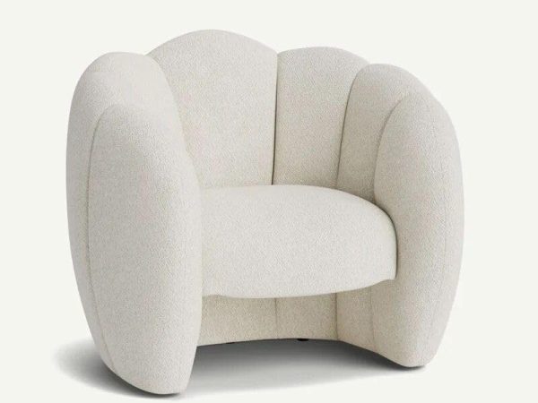 Luxurious Velvet Recliner – Modern Single Seating Sofa Chair White
