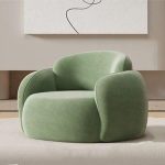 Luxury Minimalist Lounge Sofa – Modern Comfort Single Seater Green