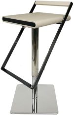 Luxury Minimalist Modern Adjustable Bar Stool with Backrest Light Gray
