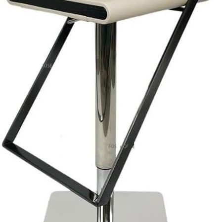 Luxury Minimalist Modern Adjustable Bar Stool with Backrest Light Gray