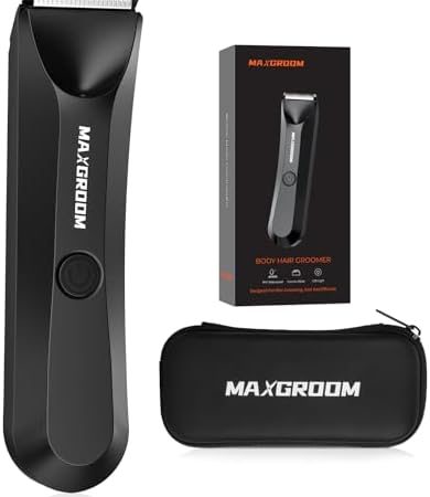 MAXGROOM Body Hair Trimmer for Men, Waterproof Pubic Hair Trimmer, Replaceable Ceramic Blade Heads...