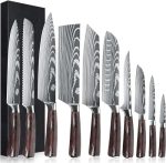MDHAND Professional Kitchen Chef Knife Set, High-Carbon Stainless Steel Chef Knife Set with Cover,...