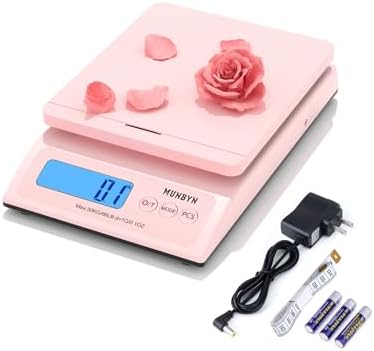 MUNBYN Shipping Scale, Accurate 66lb/0.1oz Postal Scale with Sweet Pink Style, Hold/Tear/PCS...