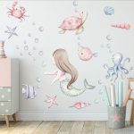MUWEOL Under The Sea Mermaid Wall Decals - Ocean Fish Turtle Wall Stickers Bathroom Girls Bedroom...