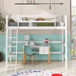 Majnesvon Twin Size Solid Wood Loft Bed with Ladder&Safety Guardrail,Space-Saving Design&Built in...
