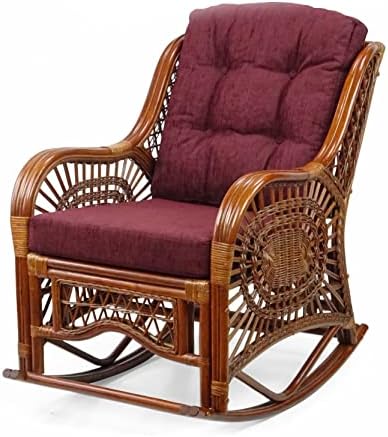 Malibu Rocking Handmade Lounge Chair ECO Natural Wicker Rattan Colonial (Light Brown Color) with...