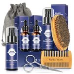 Maple Flora Beard Care Kit Gifts Set w/Beard Conditioner, 2 Packs Beard Oil, Beard Wash, Brush,...