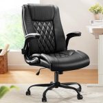 Marsail Executive Office Chair with Flip-up Armrests,PU Leather Ergonomic Desk Chair...
