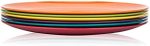 Melamine Plates, 10.5-inch Dinner Plates Dinnerware Dish, set of 6 in 6 Assorted Colors | 100%...