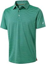 Mens Golf Shirt Moisture Wicking Dry Fit Performance Sport Short Sleeve Striped Golf Polo Shirts for...