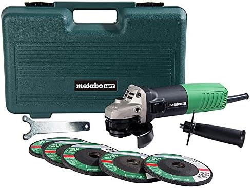 Metabo HPT 4-1/2-Inch Angle Grinder, Includes 5 Grinding Wheels & Hard Case, 6.2-Amp Motor, Compact...