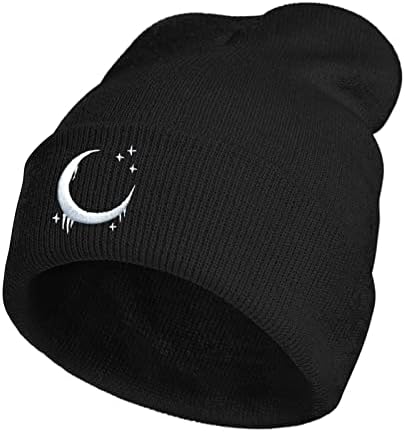 MiAnMiAn Embroidery Goth Beanie Knit Hats for Men & Women, Embroidery Winter Hats Skull Cap