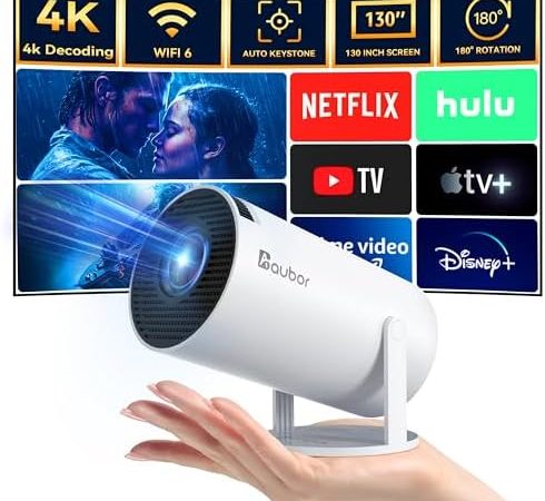 Mini Projector with Android TV 11.0, Support 1080P Smart Portable Projector with 5G WiFi and...