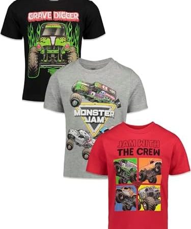 Monster Jam Trucks Boys 3 Pack Graphic T-Shirts