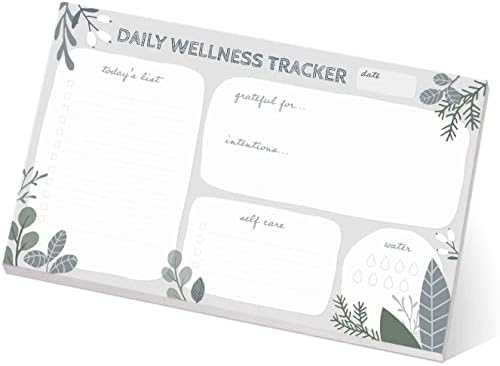 Motivational Wellness Sticky Notepad/Fitness Journal Repositionable Notepad Desk Set/Neutral Floral...