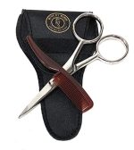Mustache Grooming Kit - Mustache Scissors for Men for Precise Facial Hair Trimming - Mustache Combs...