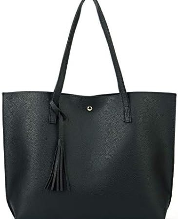 Nodykka Women Tote Bags Top Handle Satchel Handbags PU Faux Leather Tote Bag with Tassel Shoulder...