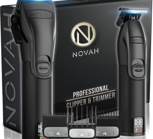 Novah® Professional Hair Clippers for Men, Professional Barber Clippers and Trimmer Set, Mens...