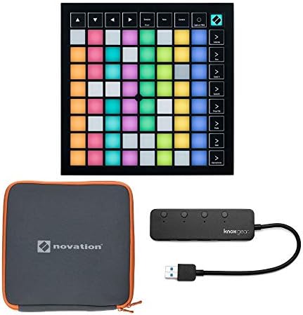 Novation Launchpad X Grid Controller Bundle with Launchpad Case and 3.0 4 Port USB Hub (3 Items)