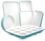 NutriChef Nonstick Baking Pans Set, 6-Piece Carbon Steel Commercial Grade Bakeware Set, Includes...