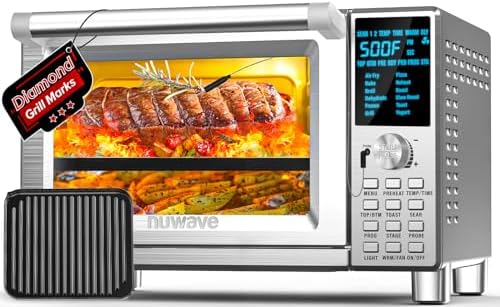 Nuwave Bravo XL Air Fryer Toaster Smart Oven, 12-in-1 Countertop Grill/Griddle Combo, 30-Qt...