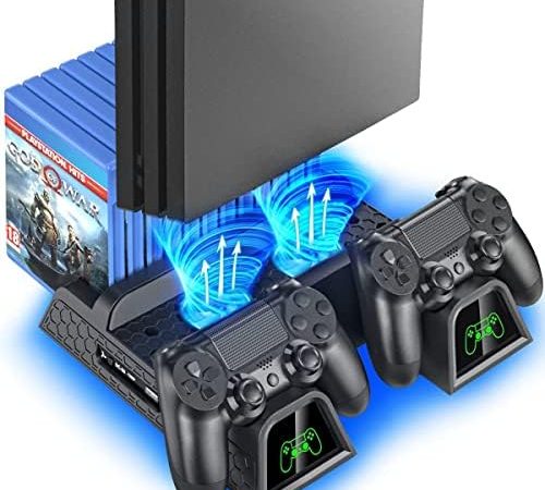 OIVO PS4 Stand Cooling Fan Station for Playstation 4/PS4 Slim/PS4 Pro with Dual Controller EXT Port...