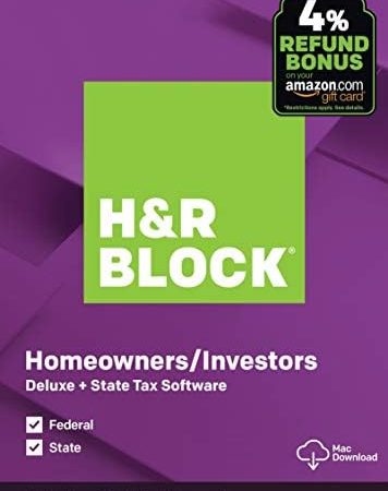 [OLD VERSION] H&R Block Tax Software Deluxe + State 2019 [Amazon Exclusive] [Mac Download]
