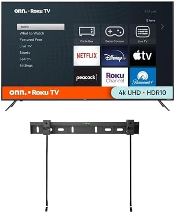 ONN 50-Inch Class 4k HDR10+ Smart TV + Free Wall Mount with Wi-Fi Connectivity and Mobile App | Flat...