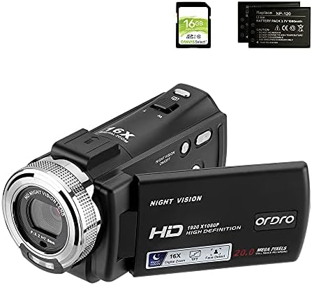 ORDRO Camcorders HDV-V12 HD 1080P Video Camera Recorder Infrared Night Vision Camera Camcorders with...