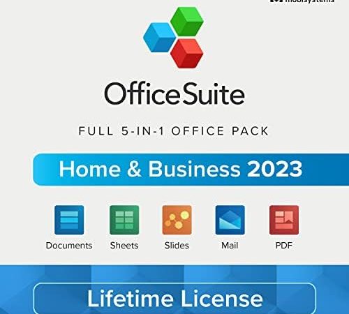 OfficeSuite Home & Business 2023 - Lifetime License - Documents, Sheets, Slides, PDF, Mail &...