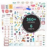 Oriday Health & Wellness, Workout - Set of 366 Stickers, 6 Sheets for Fitness Stickers - Mom,...