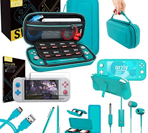 Orzly Switch Lite Accessories Bundle - Case & Screen Protector for Nintendo Switch Lite Console, USB...