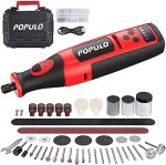 POPULO 8V Rechargeable Cordless Rotary Tool 2.0Ah Battery with 124 Pieces Accessories, 4 Position...