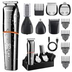 PRITECH Beard Trimmer,6 in 1 Kit Electric Hair Clipper,Cordless Nose Trimmer Mens Grooming Trimmer...