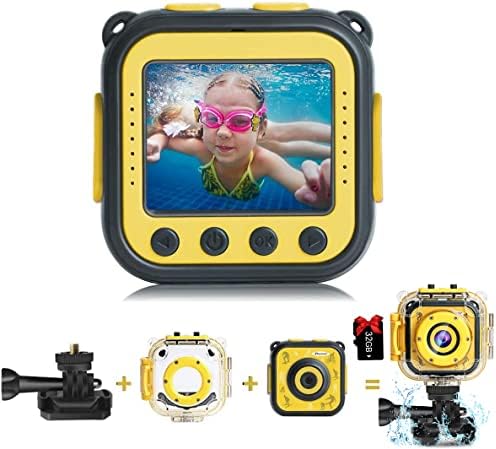 PROGRACE Waterproof Kids Digital Camera - Underwater Camera for Kids Age 3 4 5 6 7 8 9 10 11 12 Year...