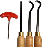 PSI Woodworking LCHOL3C Wood Lathe Carbide Tip Mini Hollowing Tool 3pc Chisel Set