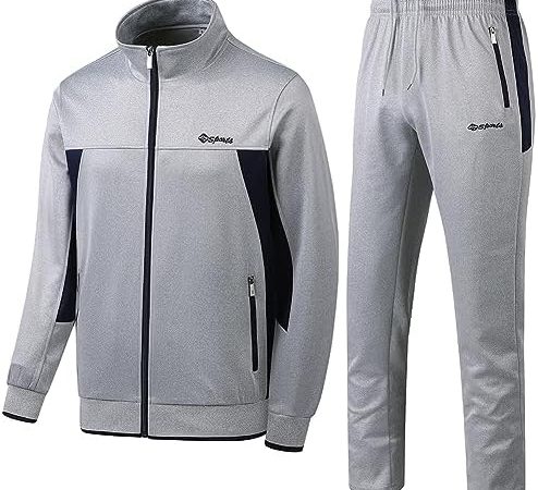 PUMPITU Men's Casual Athletic Tracksuit Long Sleeve Sweatsuit Set Full Zip Running Jacket and Pants...