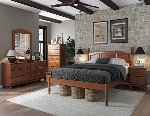 Palace Imports 100% Solid Wood Kyle Platform Panel Queen Size Bed Frame with Headboard, 24 Solid...