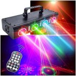 Party Lights DJ Disco Lights, 3D Effect Sound Sensing Laser Lights Flash Stage Lights Projector Home...