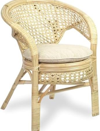 Pelangi Handmade Rattan Dining Wicker Chair W/Cushion