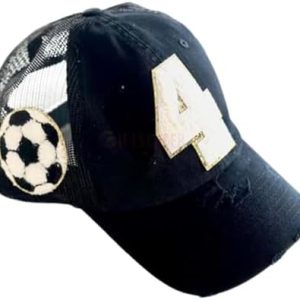 Personalized Embroidered Baseball Mom Number Patch Hat, Custom Player Jersey Team Number Hat Game...