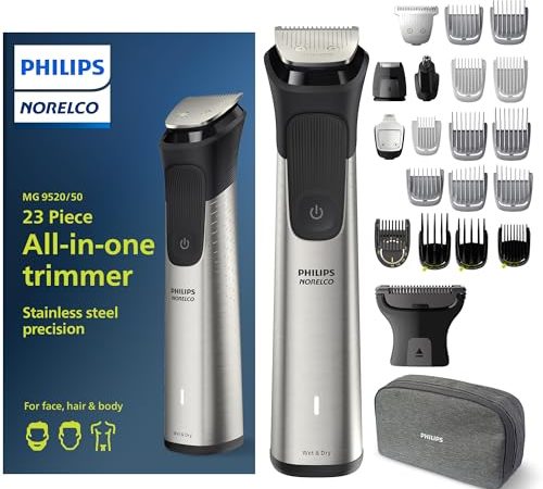 Philips Norelco Multi Groomer 23 Piece Mens Grooming Kit, Trimmer for Beard, Head, Body, and Face -...