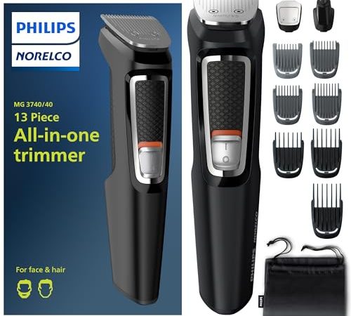Philips Norelco Multi Groomer All-in-One Trimmer Series 3000-13 Piece Mens Grooming Kit for Beard,...
