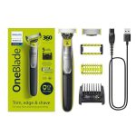 Philips Norelco OneBlade 360 Face + Body, Hybrid Electric Razor and Beard Trimmer for Men with...