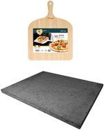 Pizza Set with Cooking Stone and Pizza Peel, Silver